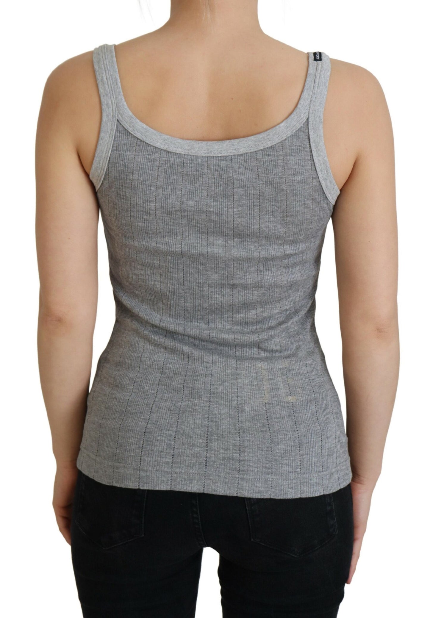 Dolce &amp; Gabbana Chic grey sleeveless modal cotton top