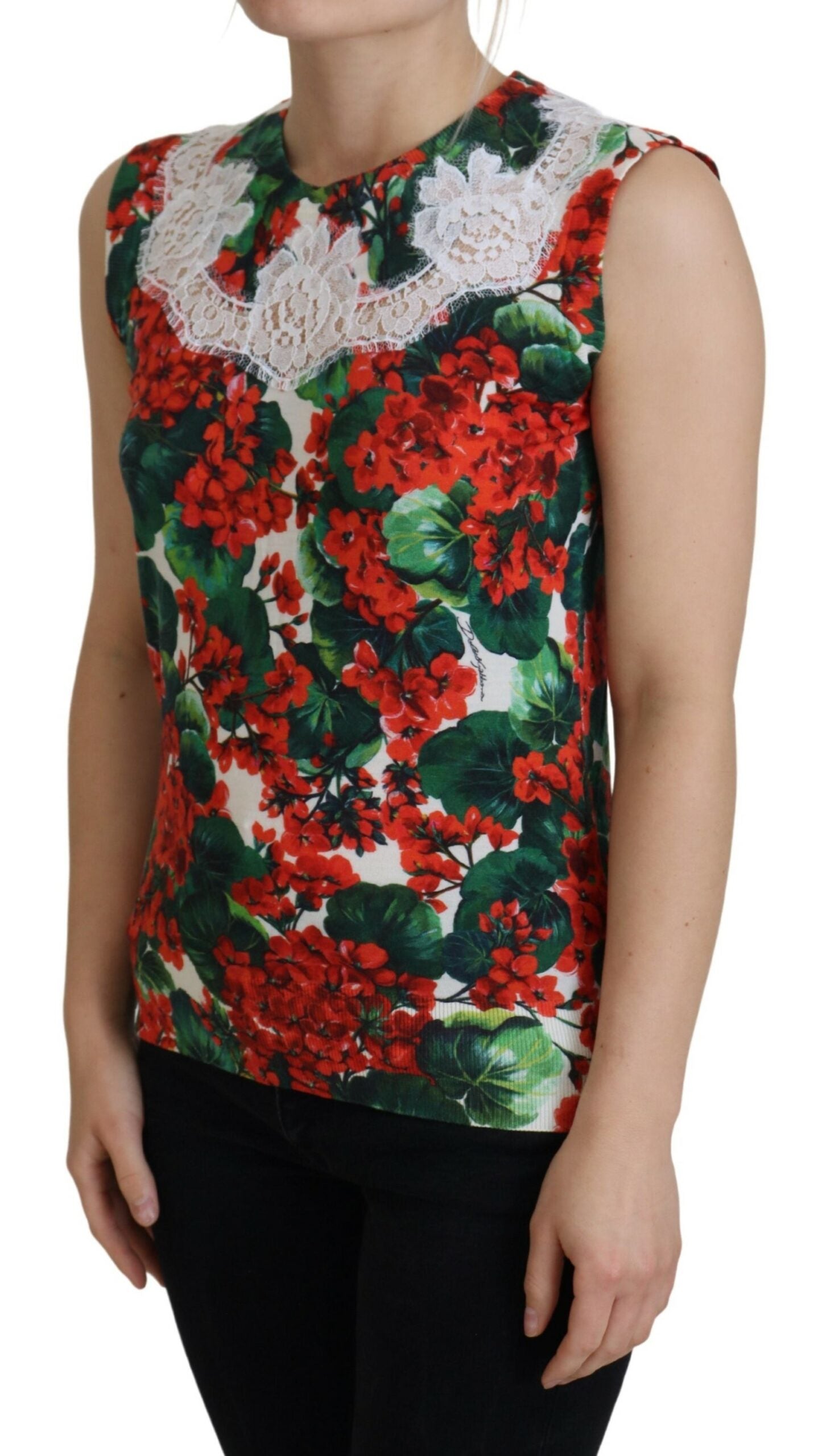 Dolce &amp; Gabbana Chic Floral Print Tank Top Vest