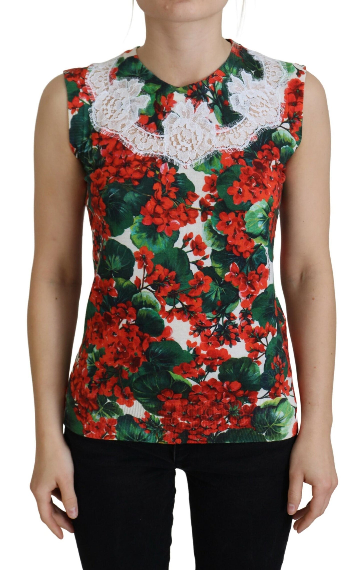 Dolce &amp; Gabbana Chic Floral Print Tank Top Vest