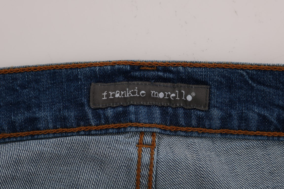 Frankie Morello Chic Slim Fit Blaue Distressed Jeans