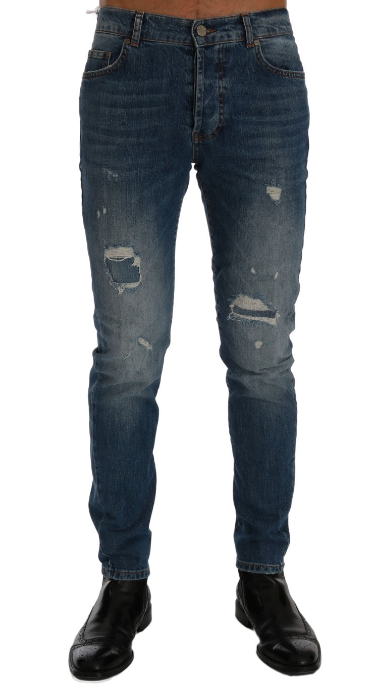 Frankie Morello Svelte Italian Denim - Slim Fit Blaue Jeans