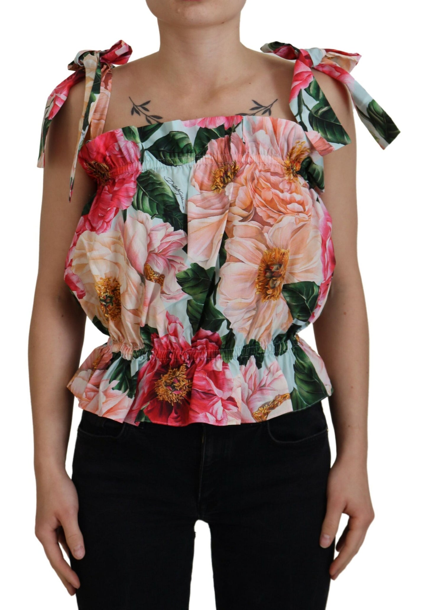 Dolce &amp; Gabbana Elegant sleeveless tank top with floral print