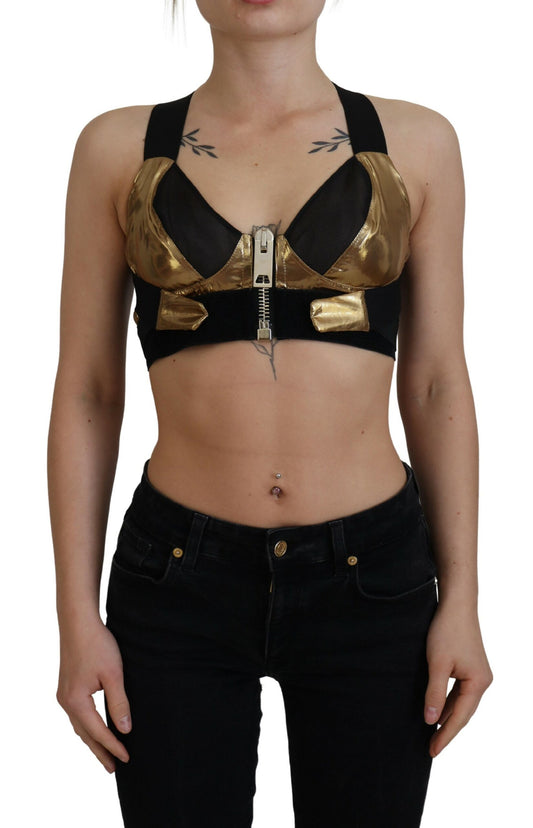 Dolce &amp; Gabbana Elegant Cropped Top with Front Zipper