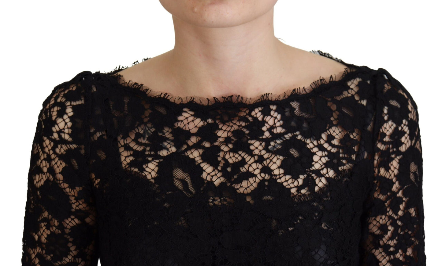 Dolce &amp; Gabbana Elegant long-sleeved top made of floral lace