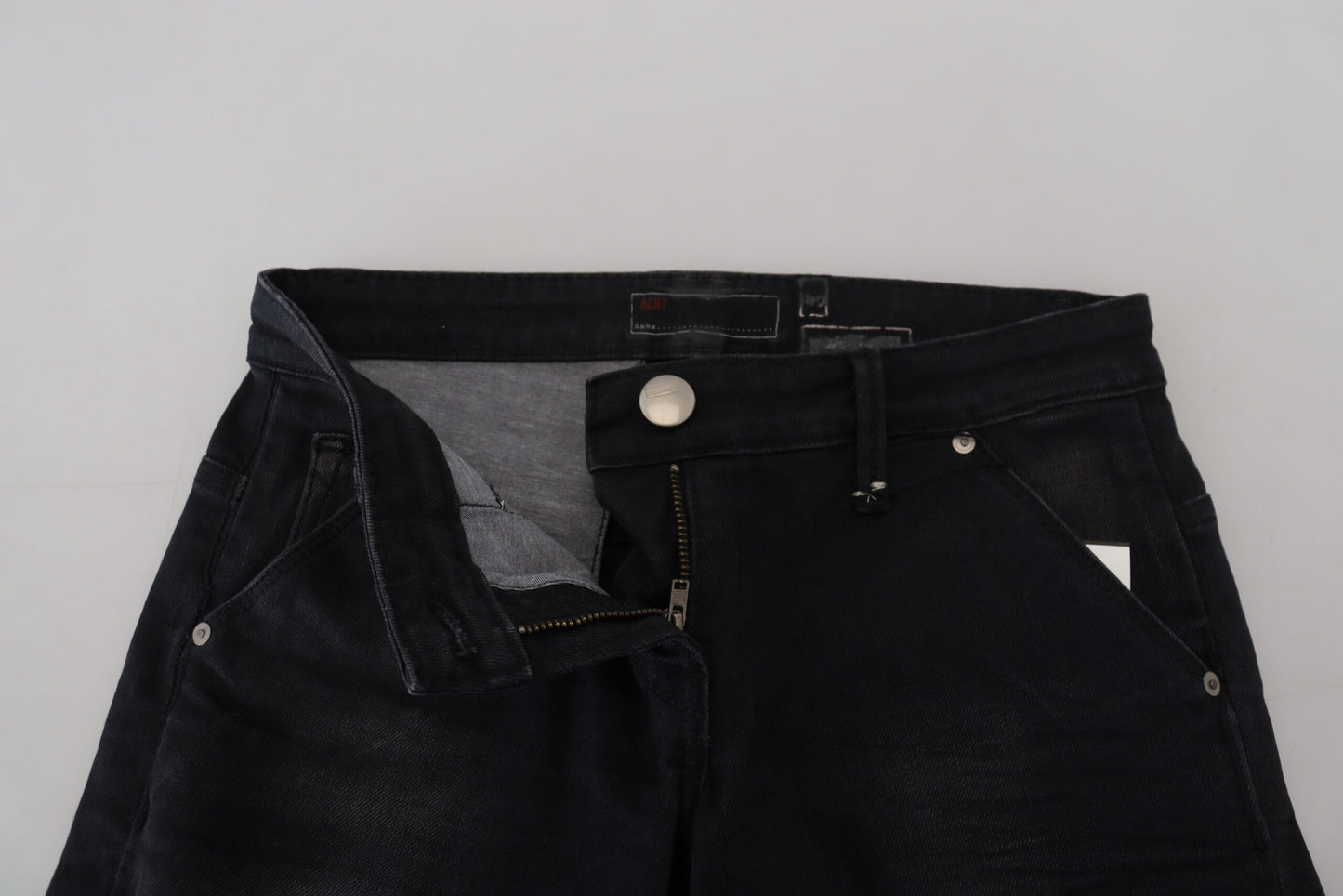 Eight Slim Black Washed Skinny Jeans with Low Waist