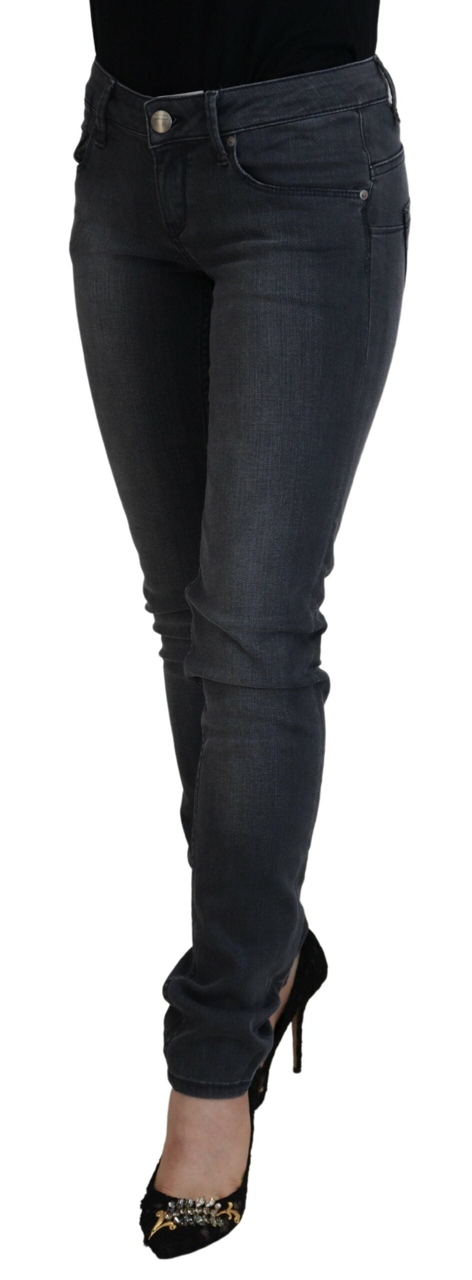 Eight Chic Grey Low Waist Skinny Jeans