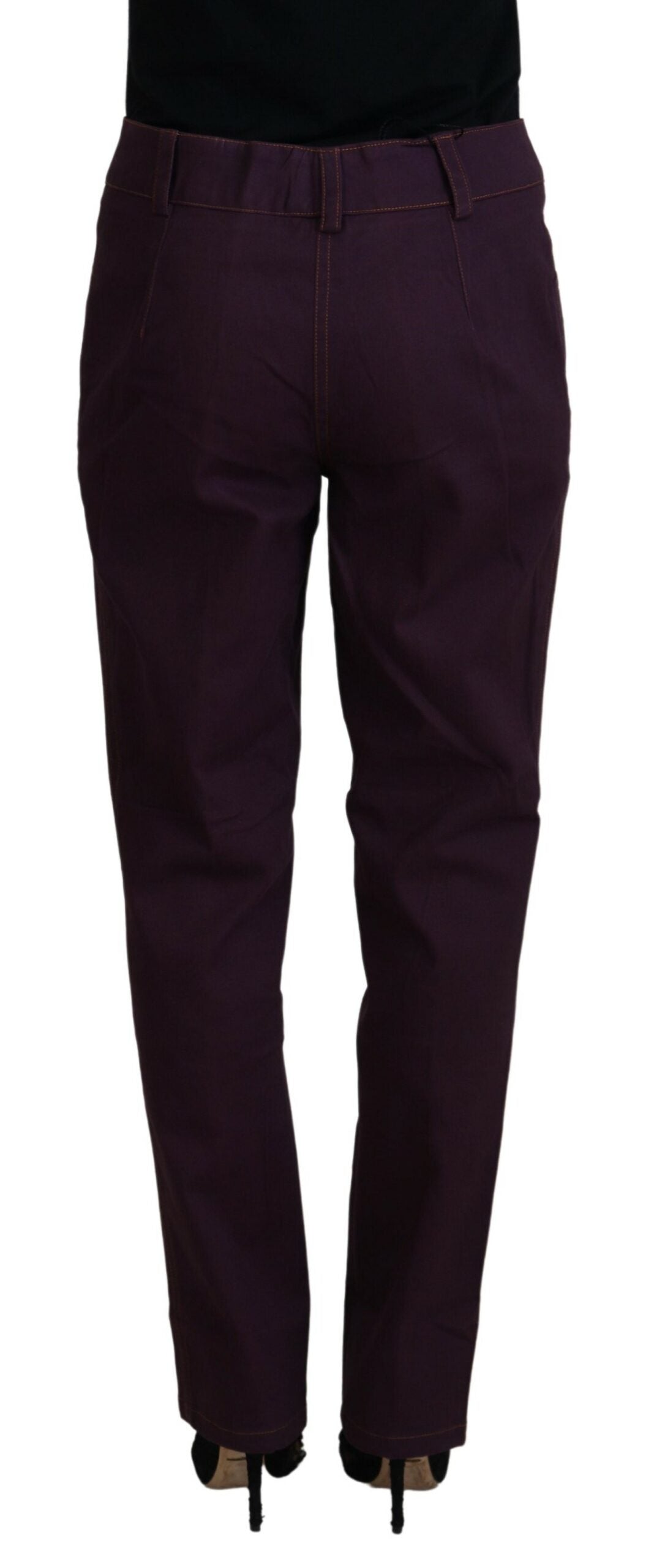 BENCIVENGA Elegant tapered purple cotton trousers