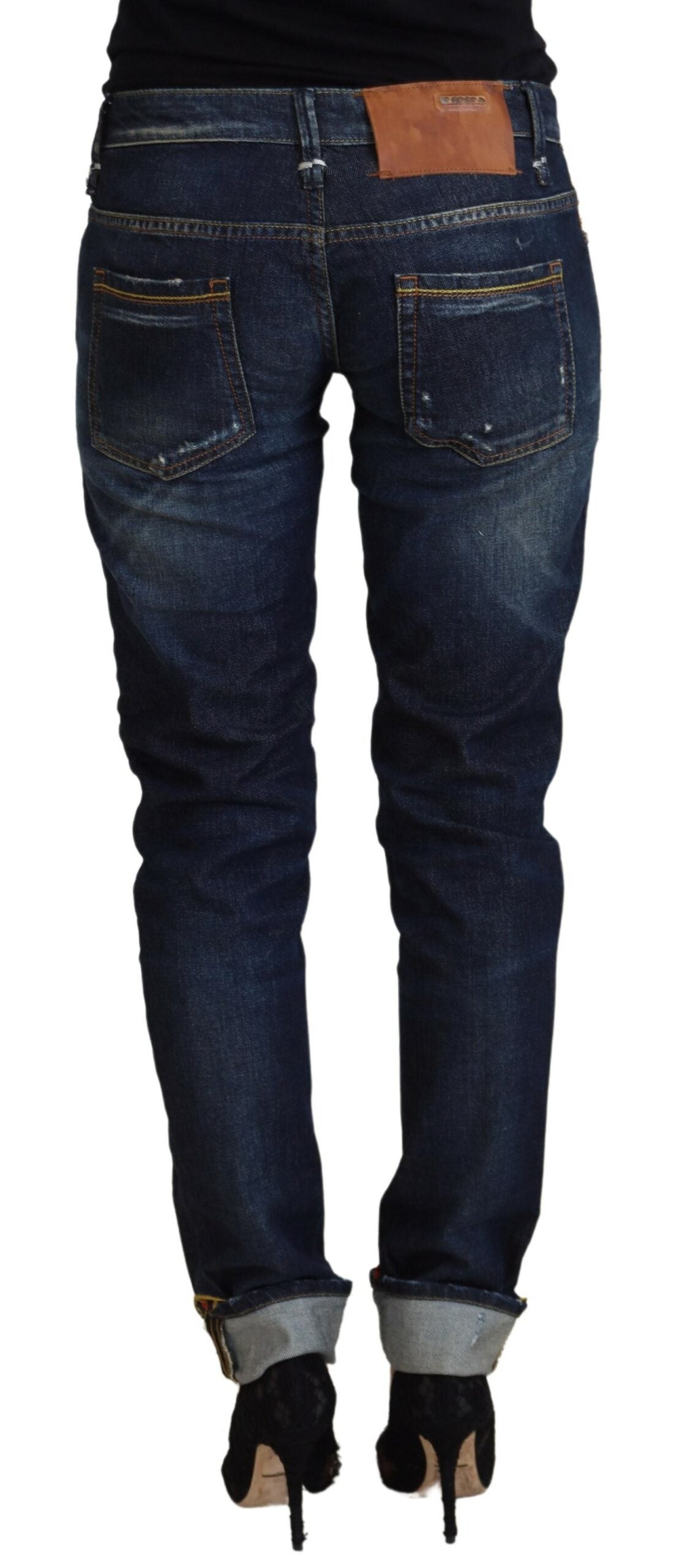 Eight Elegant Slim Fit Low Waist Denim Pants