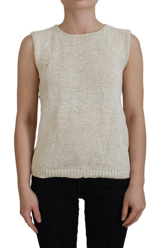 PINK MEMORIES Chic beige sleeveless tank top