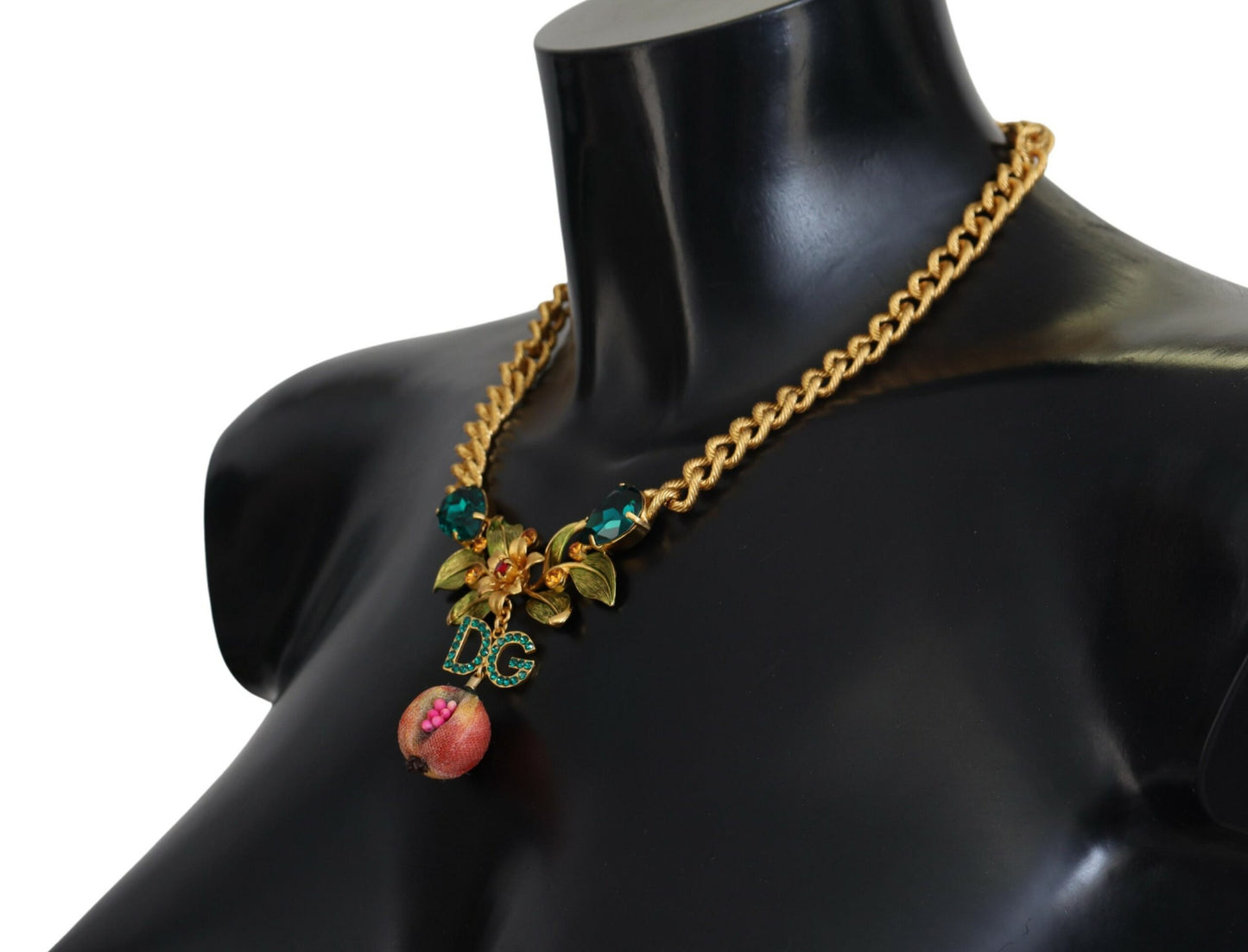 Dolce &amp; Gabbana Elegant gold-colored necklace with flowers and fruits