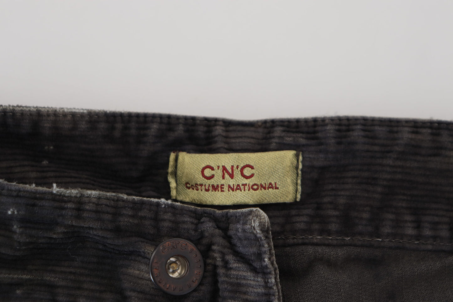 Costume National Stylish Grey Corduroy Denim Jeans