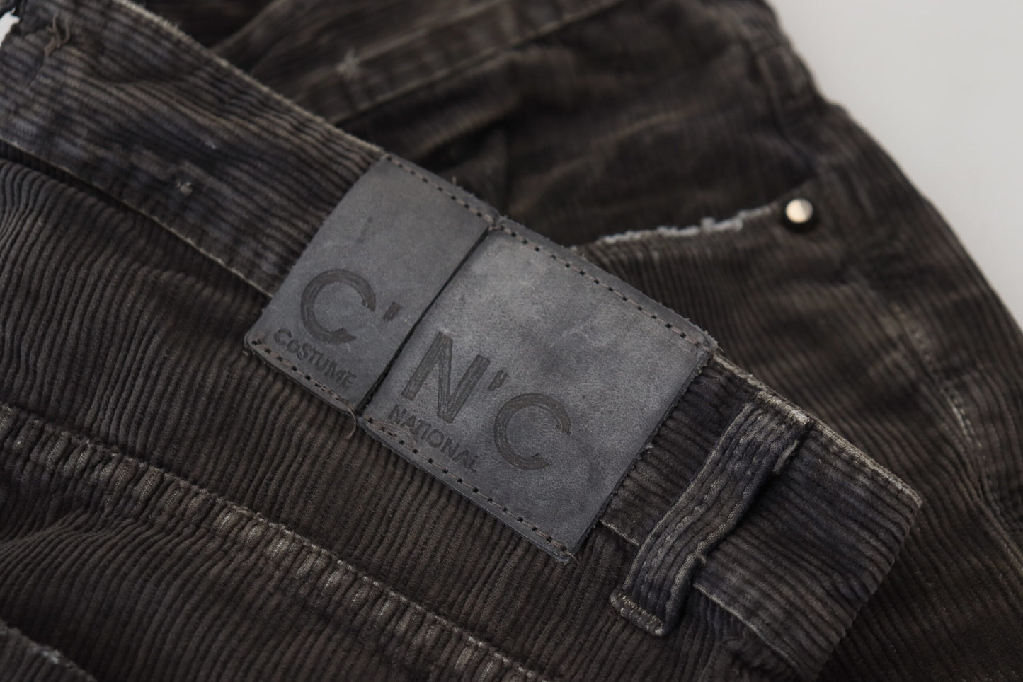 Costume National Stylish Grey Corduroy Denim Jeans