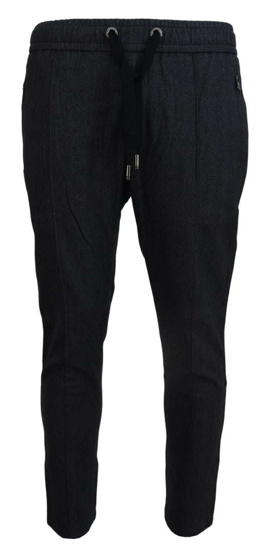 Dolce &amp; Gabbana Elegant Gray Cotton Joggers for Men