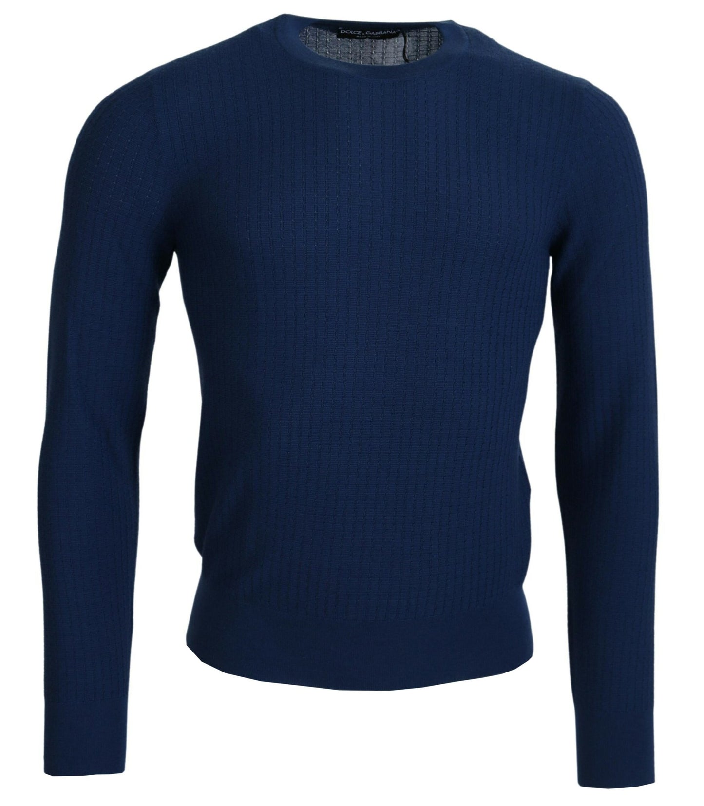 Dolce & Gabbana Eleganter blauer Kaschmir-Seiden-Pullover für Männer