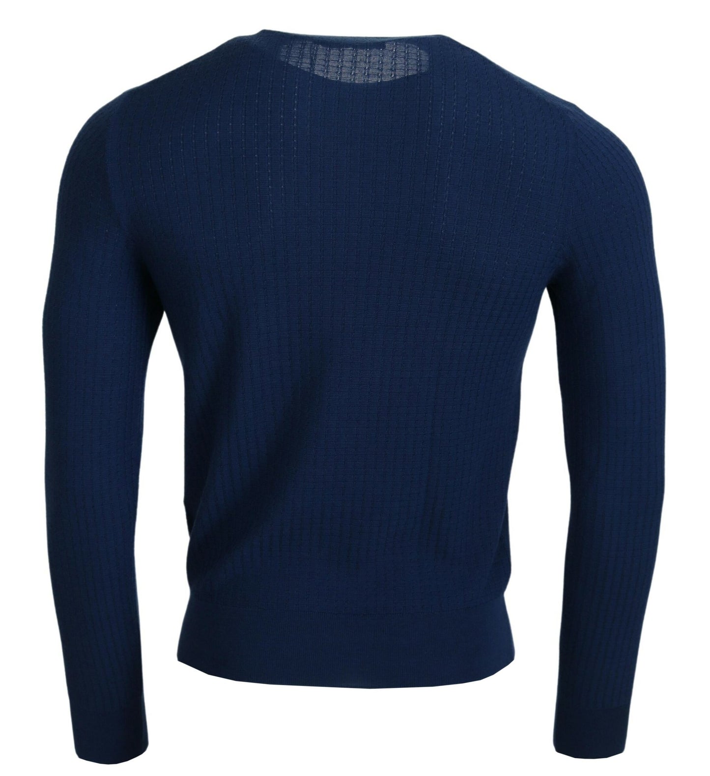 Dolce & Gabbana Eleganter blauer Kaschmir-Seiden-Pullover für Männer