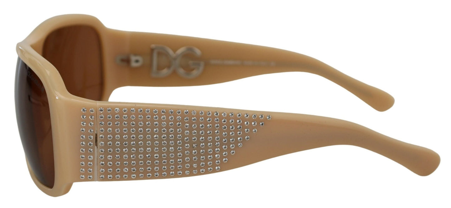 Dolce &amp; Gabbana Elegant Cream Swarovski Sunglasses