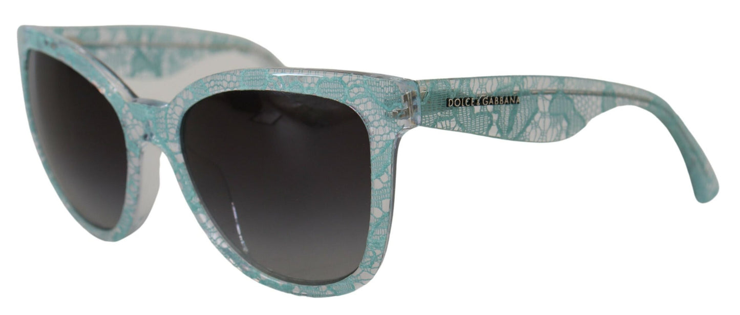 Dolce &amp; Gabbana Elegant blue sunglasses with lace detail