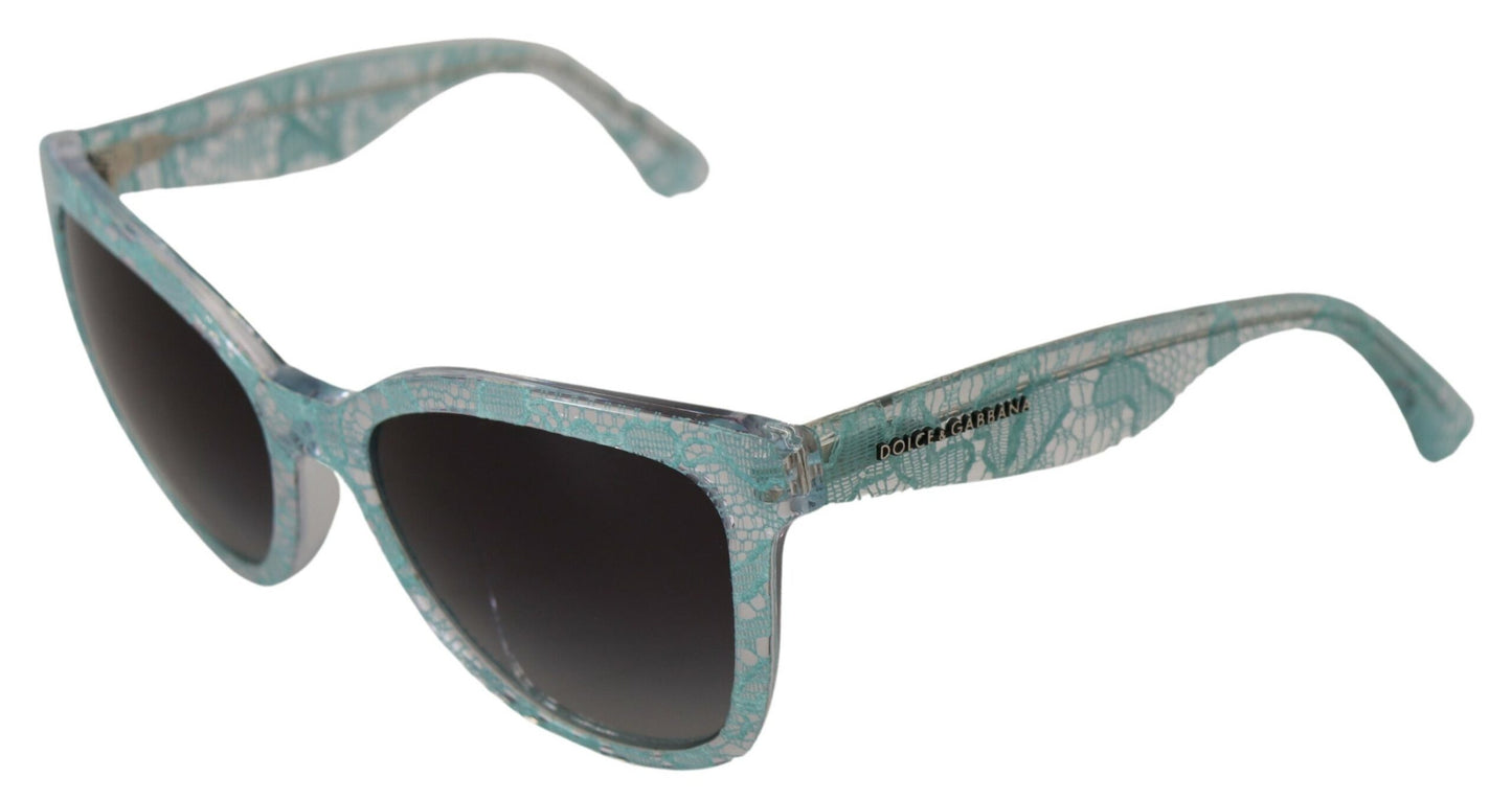 Dolce &amp; Gabbana Elegant blue sunglasses with lace detail