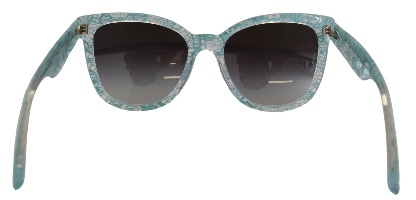 Dolce &amp; Gabbana Elegant blue sunglasses with lace detail