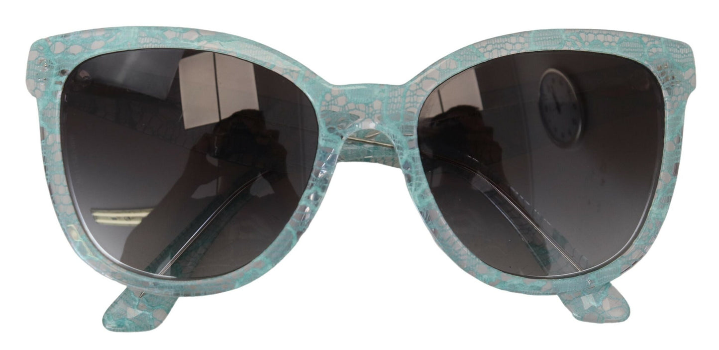 Dolce &amp; Gabbana Elegant blue sunglasses with lace detail