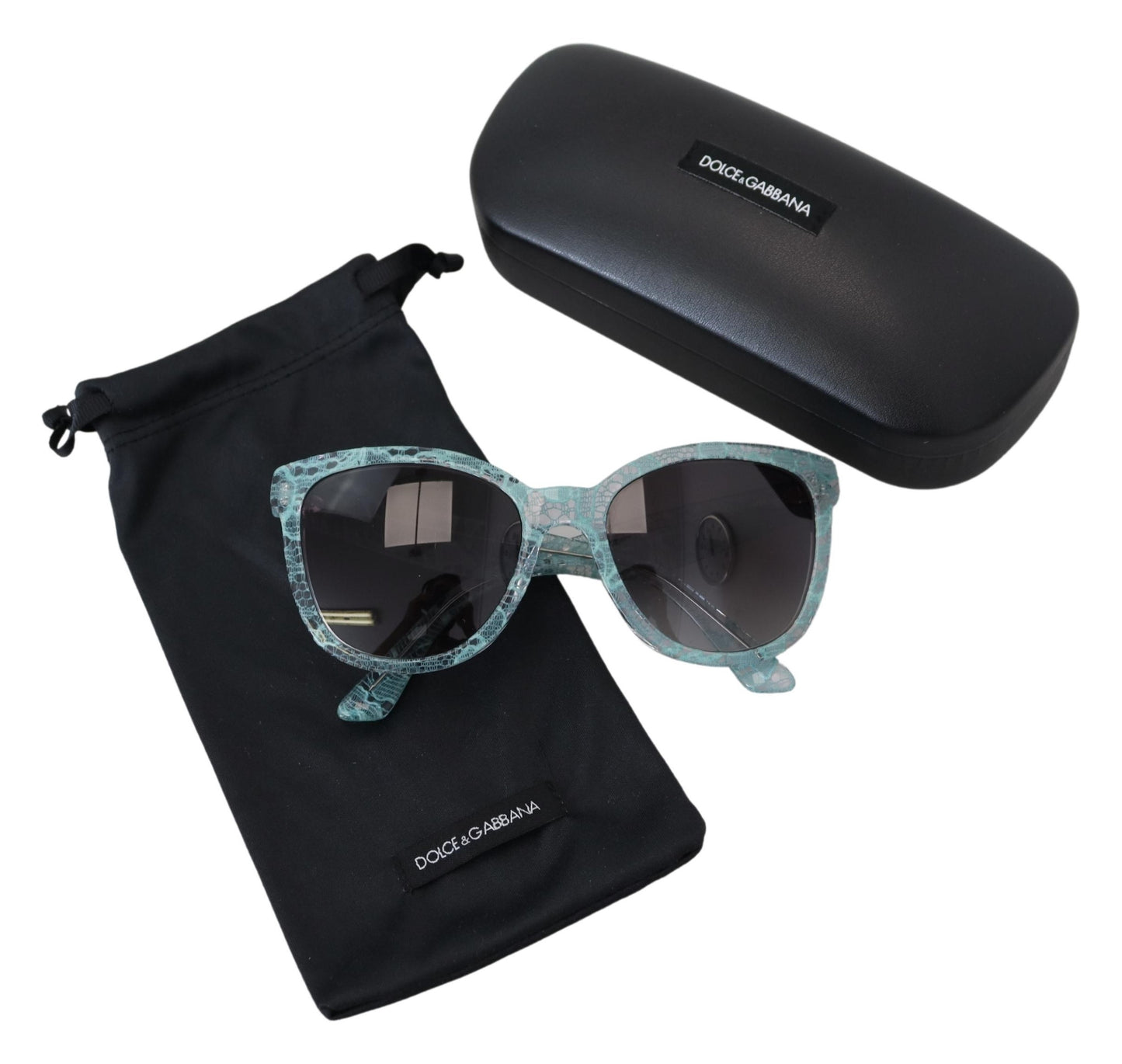 Dolce &amp; Gabbana Elegant blue sunglasses with lace detail