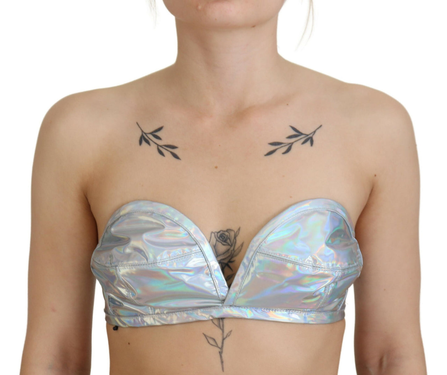 Dolce &amp; Gabbana silver shimmering bustier top