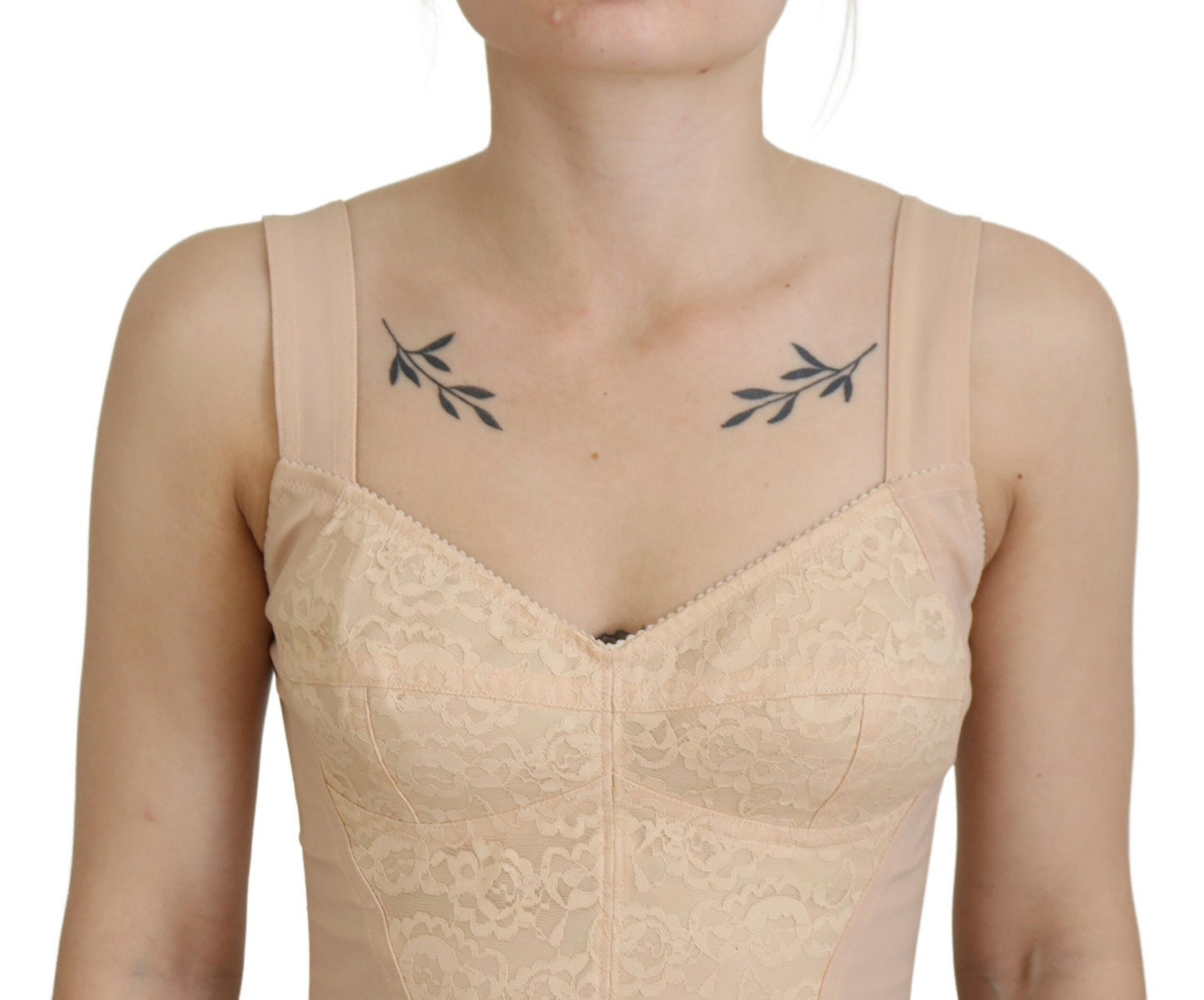 Dolce &amp; Gabbana Elegant beige bustier corset top