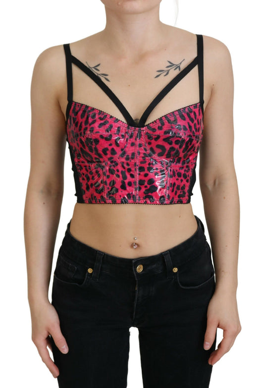 Dolce &amp; Gabbana leopard print bustier corset top