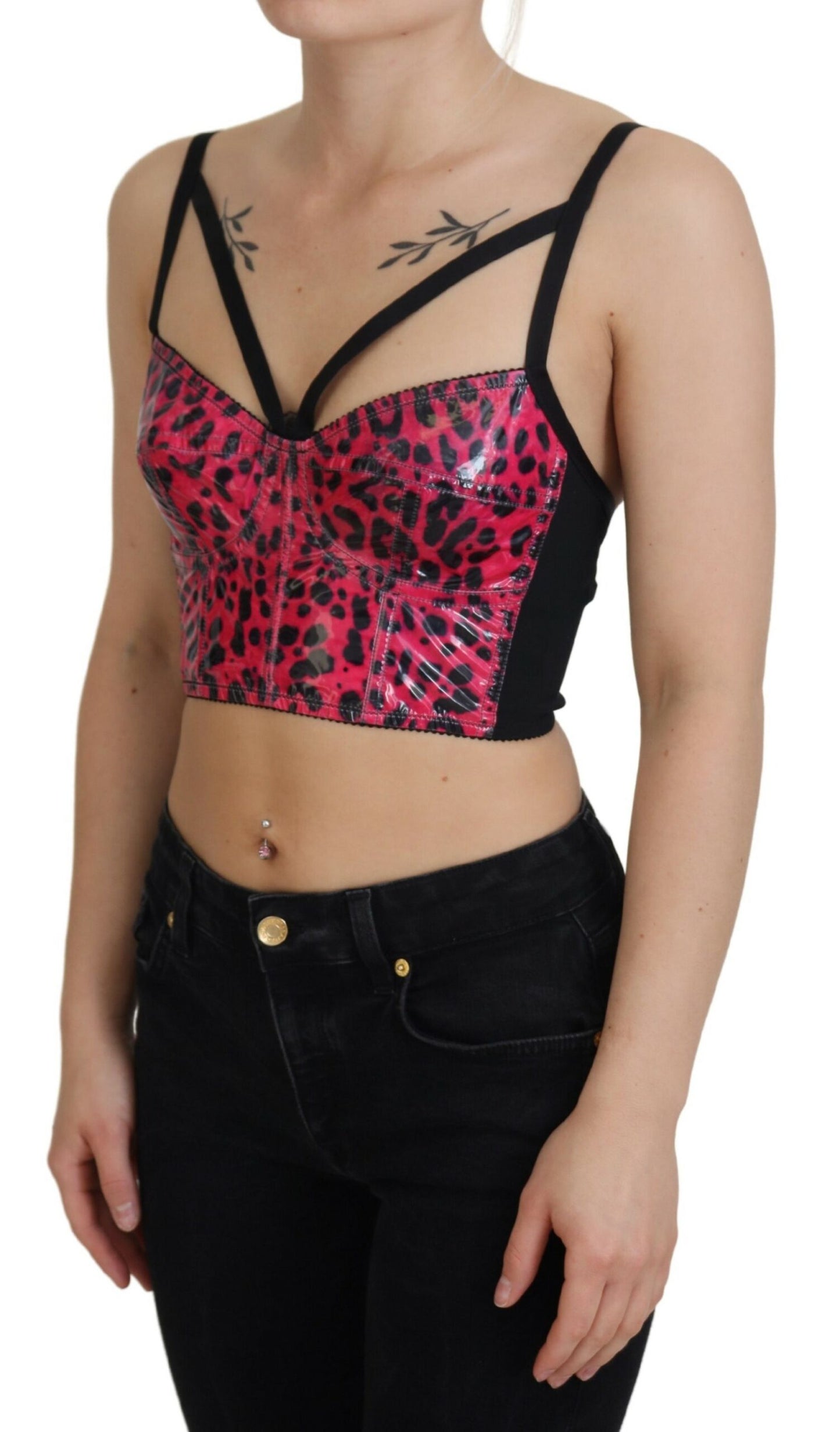 Dolce &amp; Gabbana leopard print bustier corset top