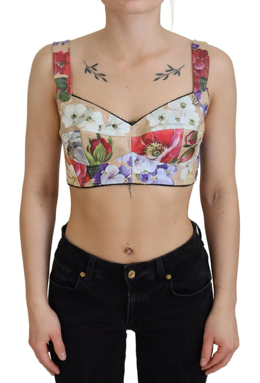 Dolce &amp; Gabbana floral print bustier crop top