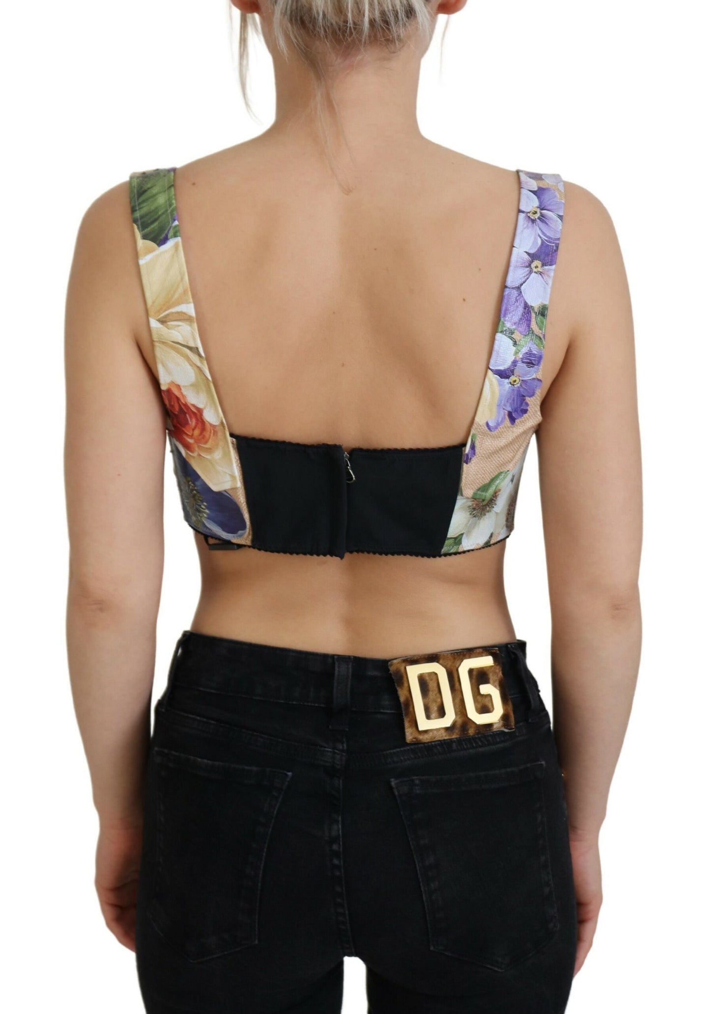 Dolce &amp; Gabbana floral print bustier crop top