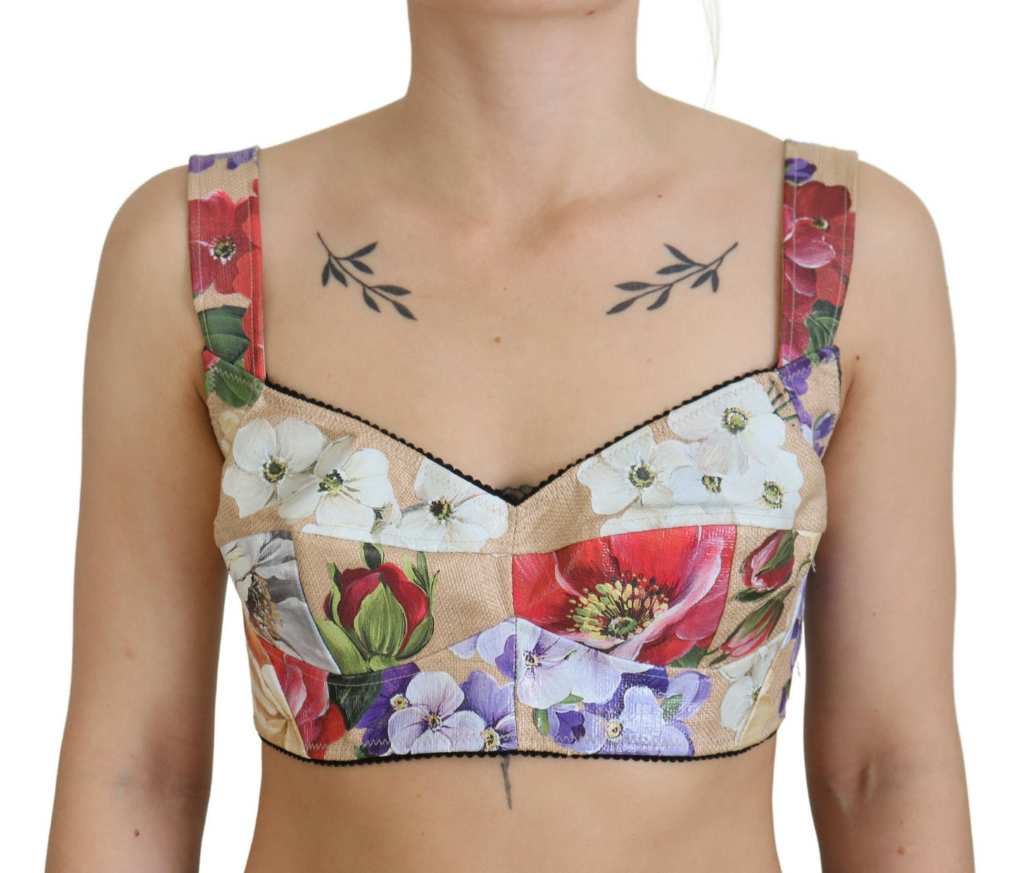 Dolce &amp; Gabbana floral print bustier crop top