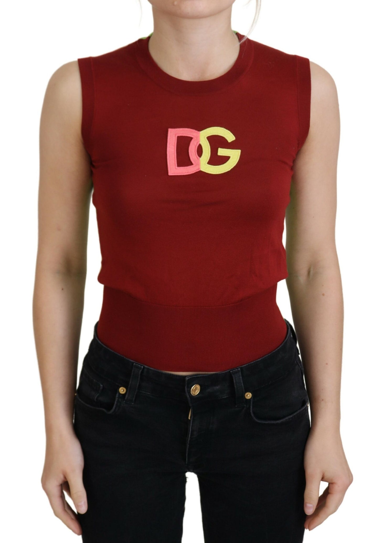 Dolce &amp; Gabbana Elegant Silk Top Red Green