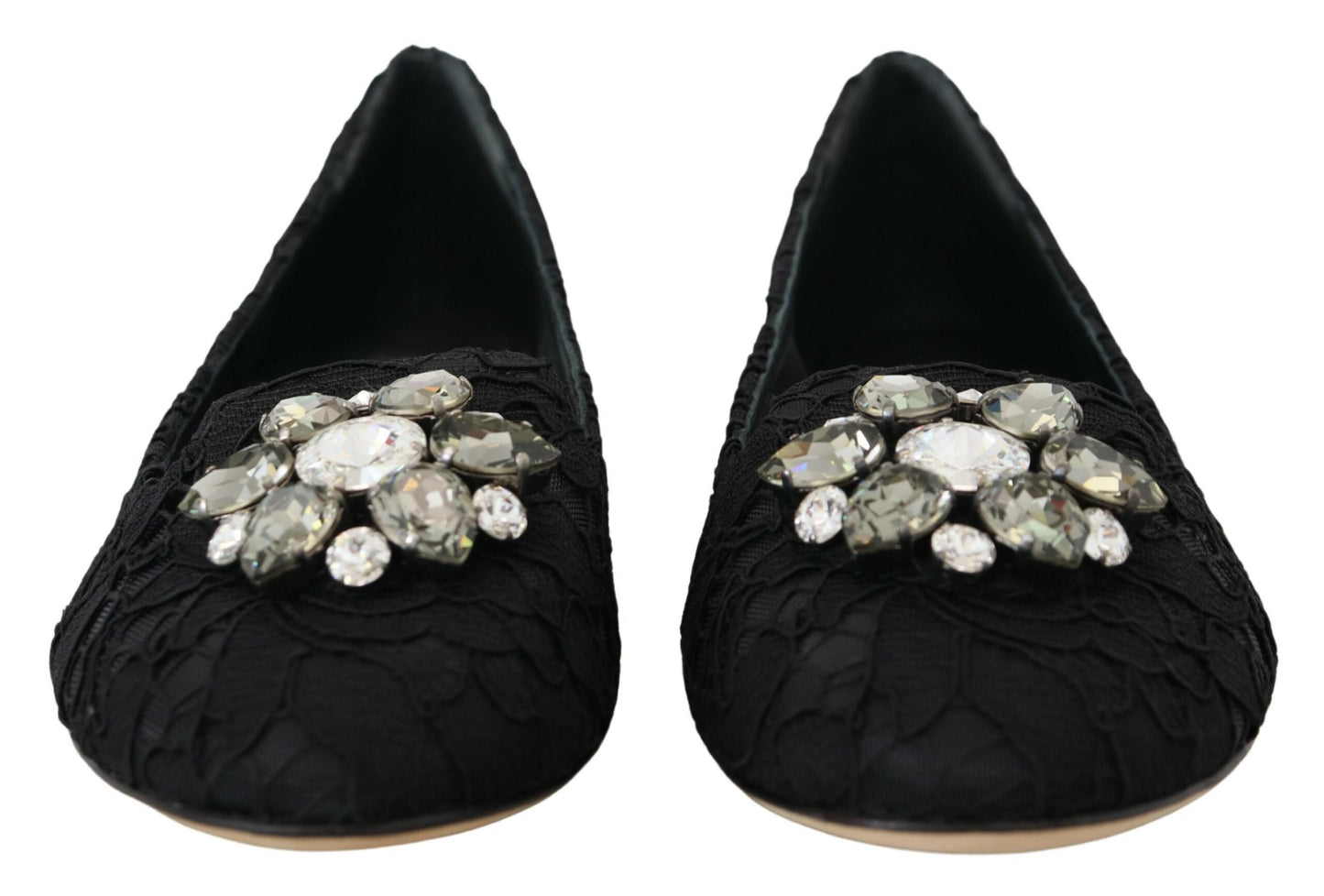 Dolce &amp; Gabbana Elegant flat Vally shoes with floral lace