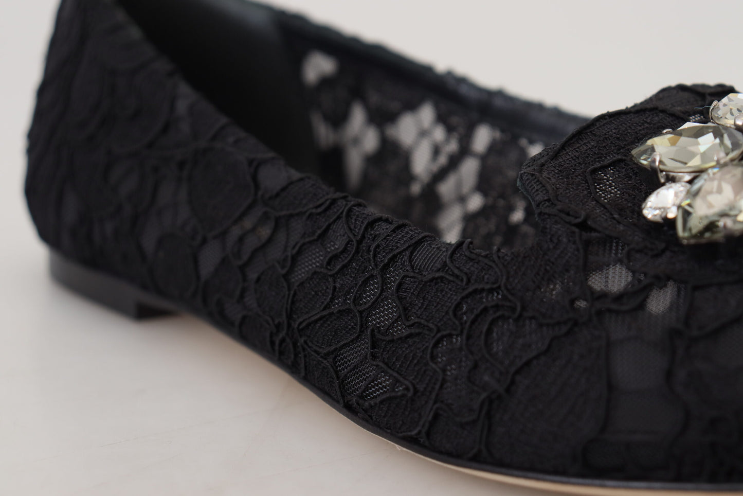 Dolce &amp; Gabbana Elegant flat Vally shoes with floral lace