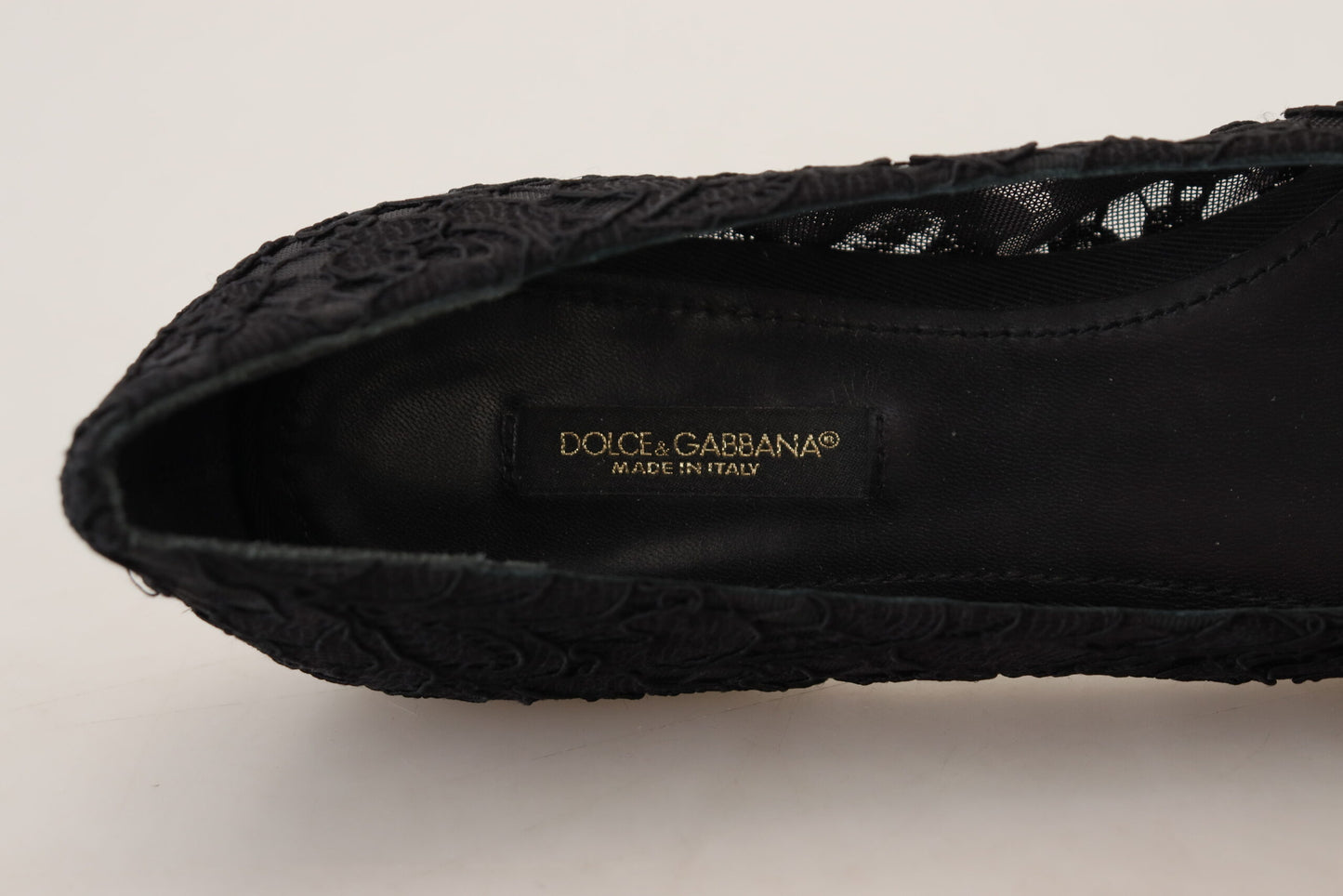 Dolce &amp; Gabbana Elegant flat Vally shoes with floral lace