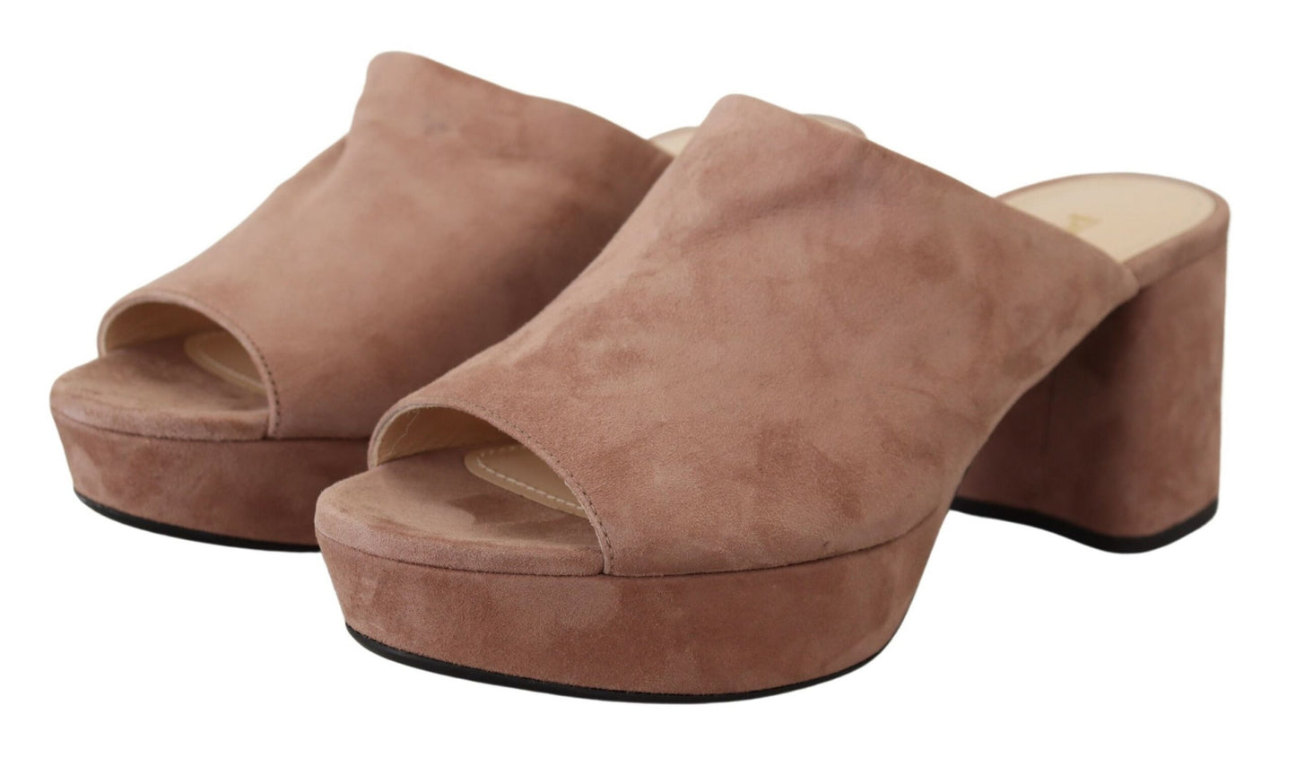 Prada Elegant Suede Heels in Dark Pink