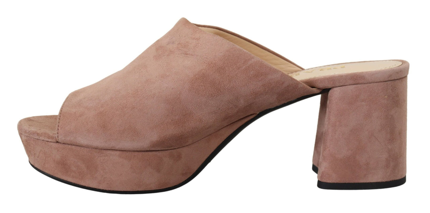 Prada Elegant Suede Heels in Dark Pink