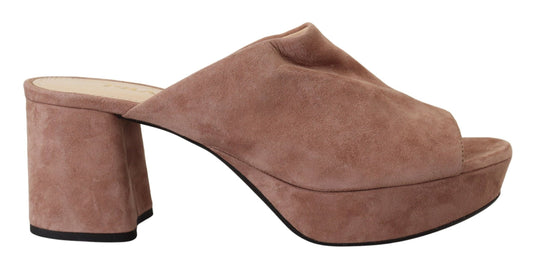 Prada Elegant Suede Heels in Dark Pink