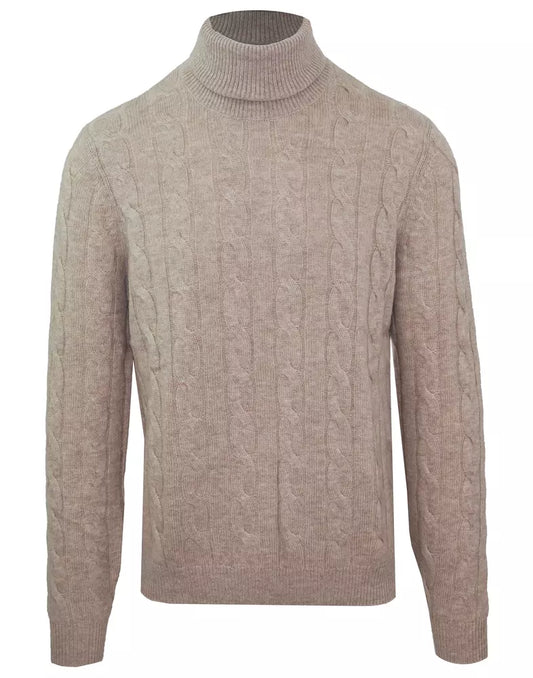 Malo Elegant ribbed turtleneck sweater made of wool and cashmere for men