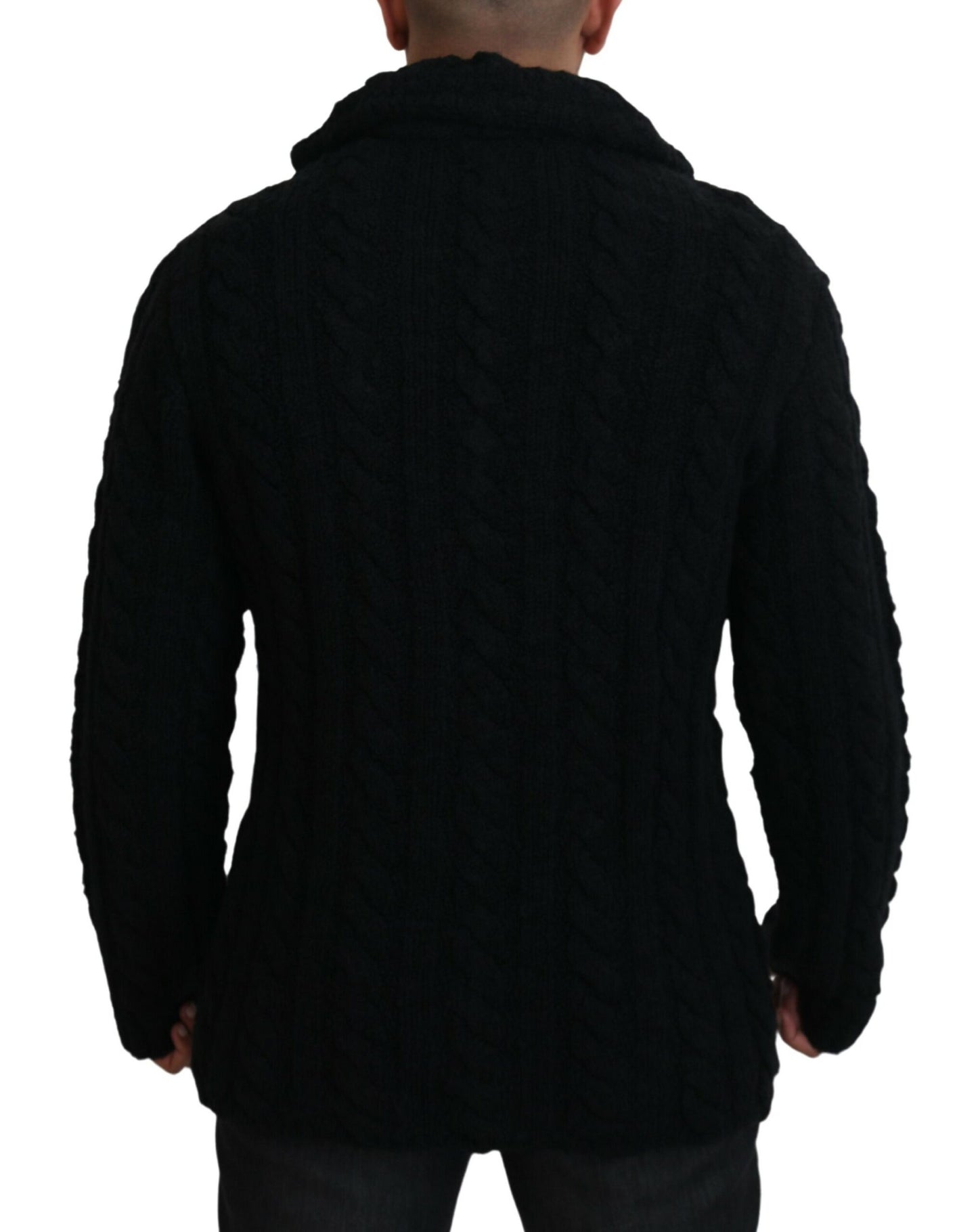 Dolce &amp; Gabbana Elegant black cardigan made of wool and cashmere