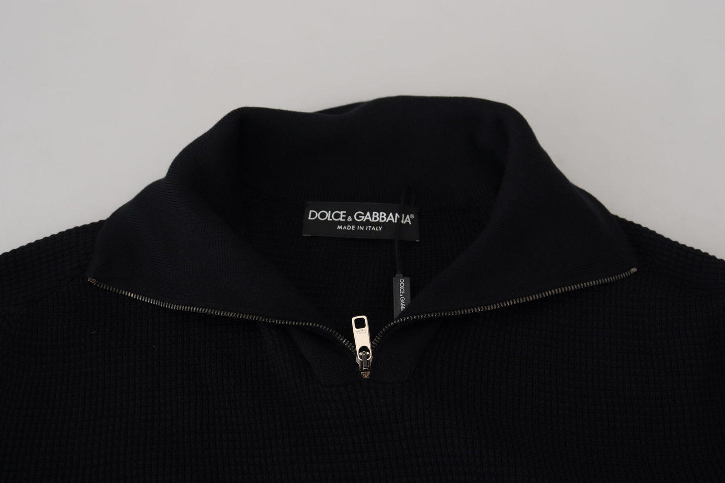 Dolce & Gabbana Eleganter Pullover aus schwarzer Seidenmischung