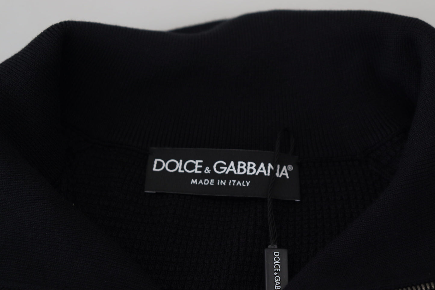 Dolce & Gabbana Eleganter Pullover aus schwarzer Seidenmischung