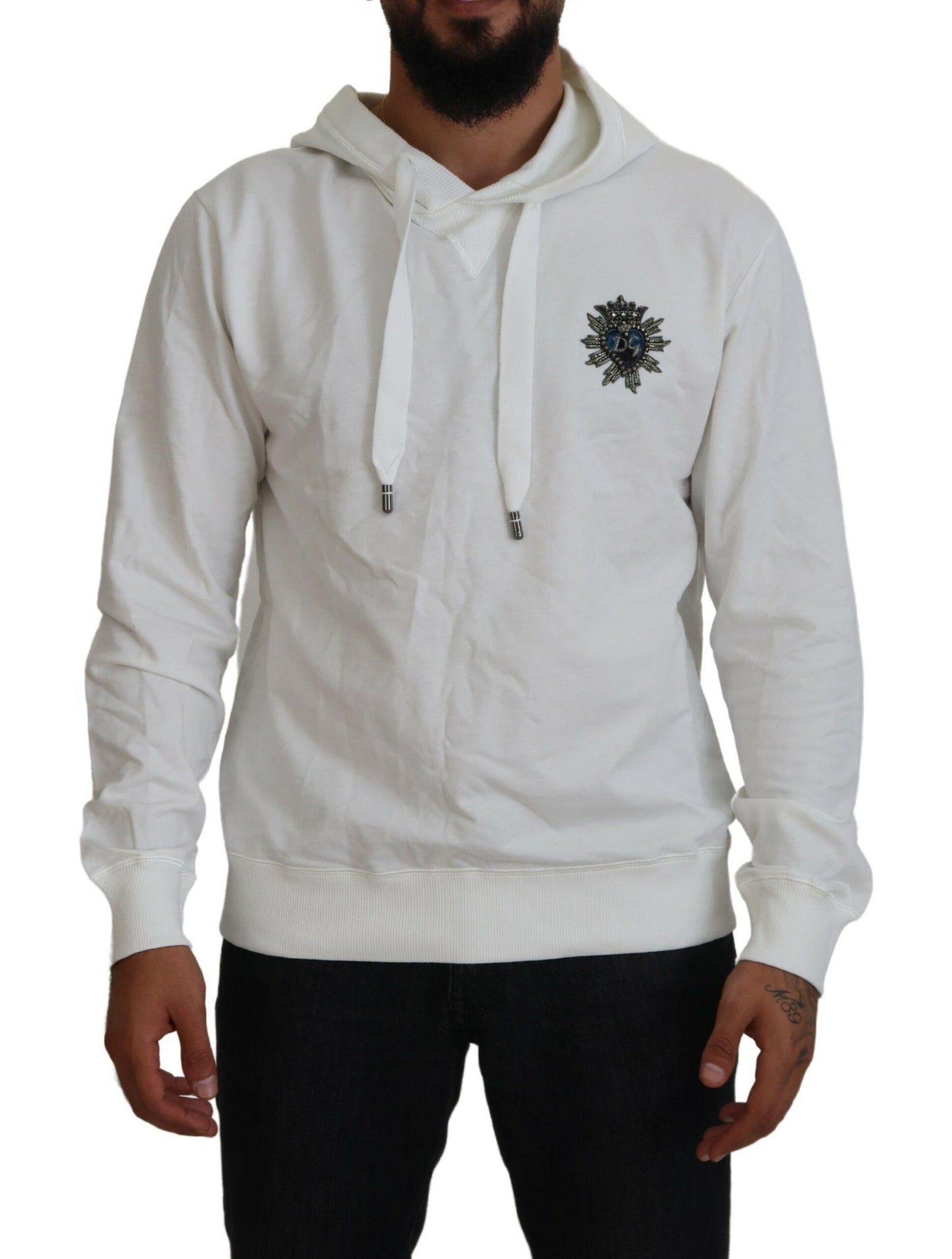 Dolce &amp; Gabbana Elegant White Logo Hoodie