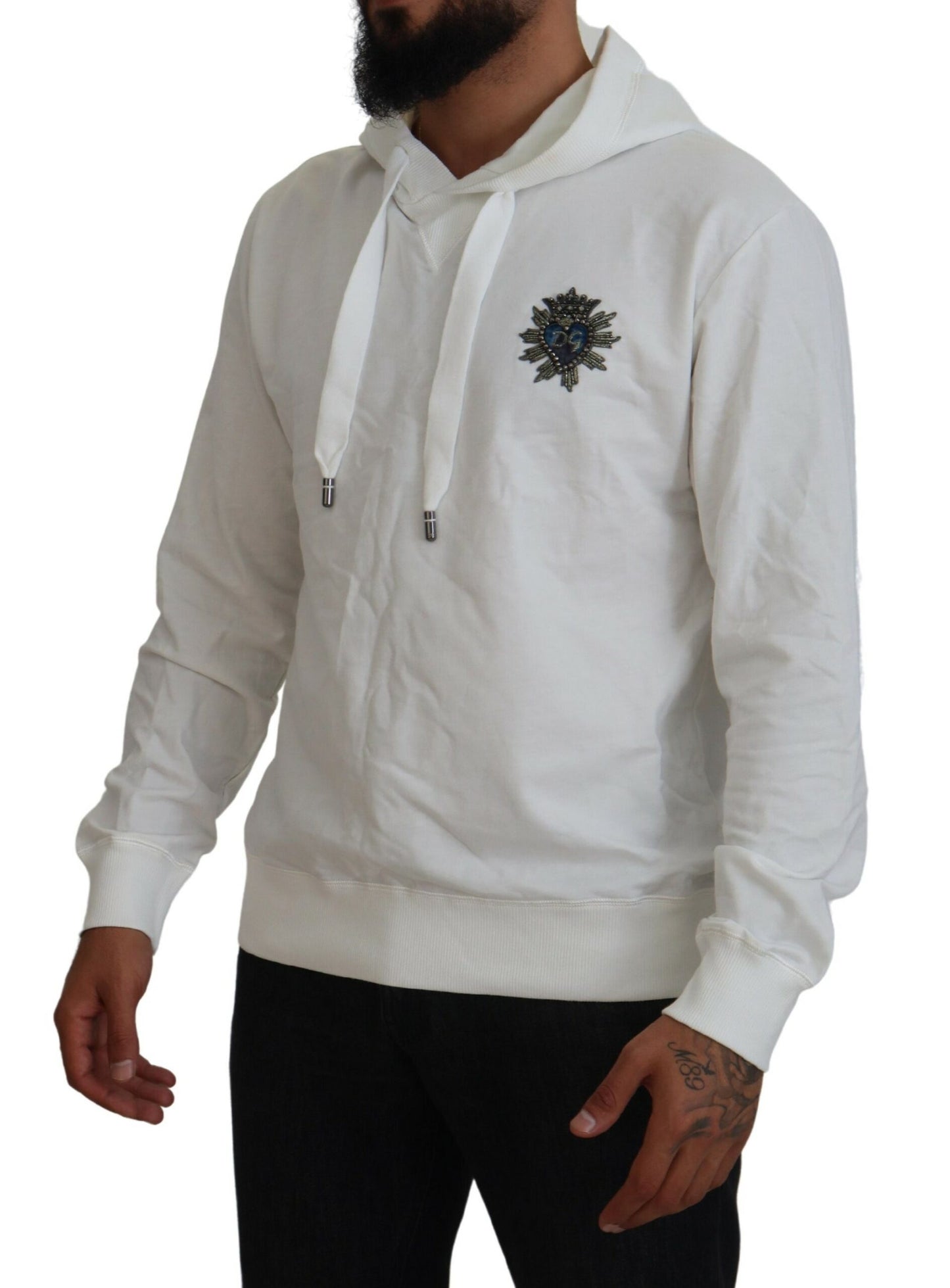 Dolce &amp; Gabbana Elegant White Logo Hoodie