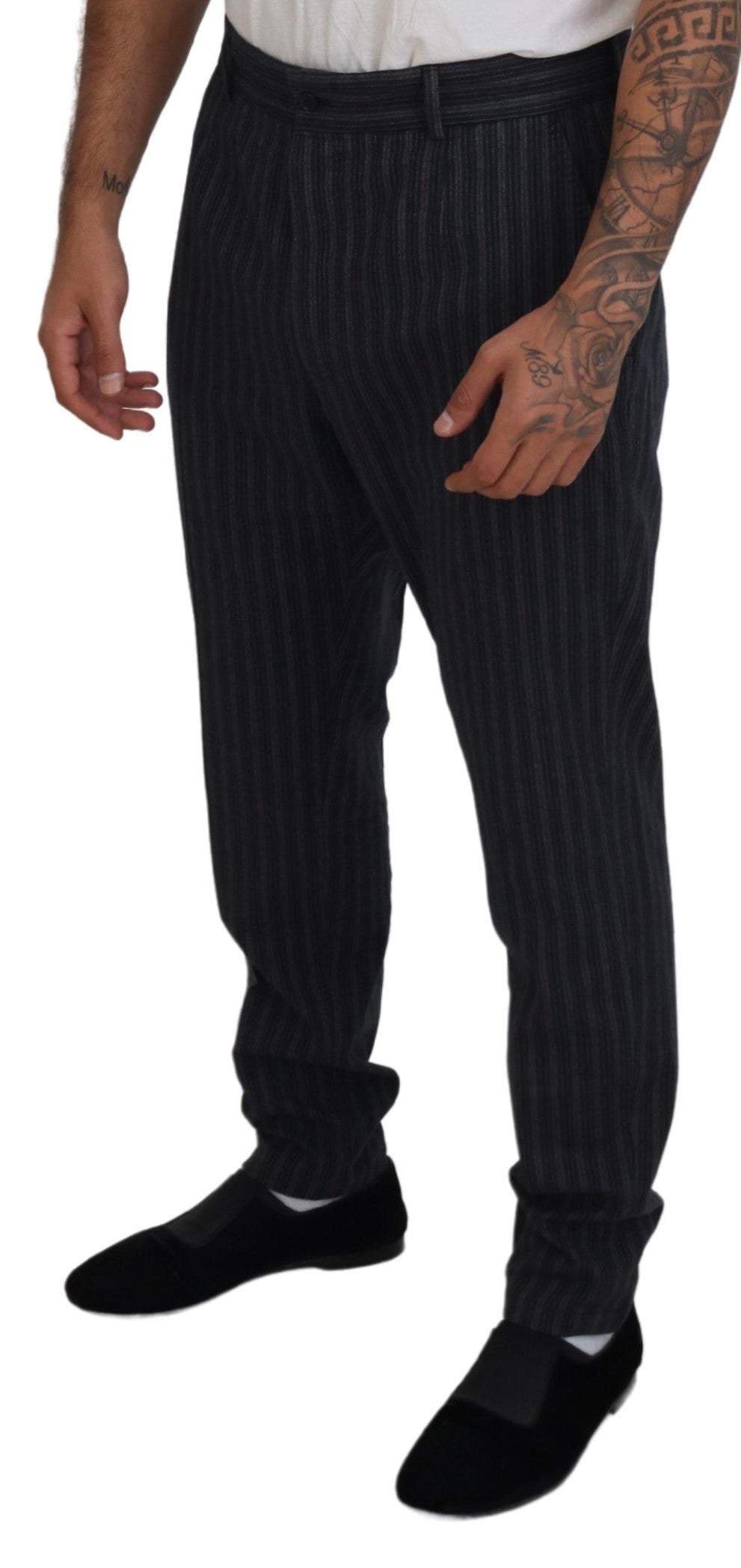 Dolce &amp; Gabbana Elegant Striped Chino Dress Pants