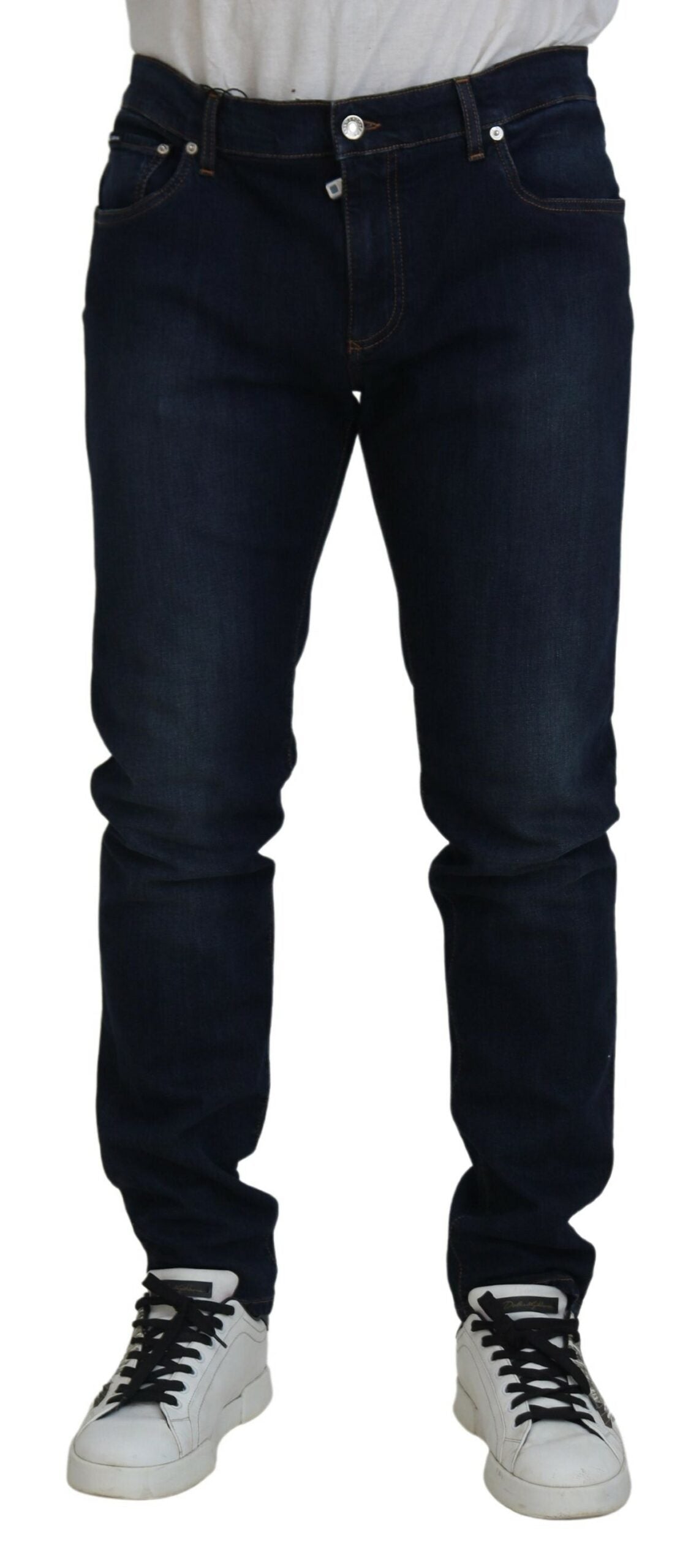 Dolce & Gabbana Schlanke Skinny Jeans in Dunkelblau