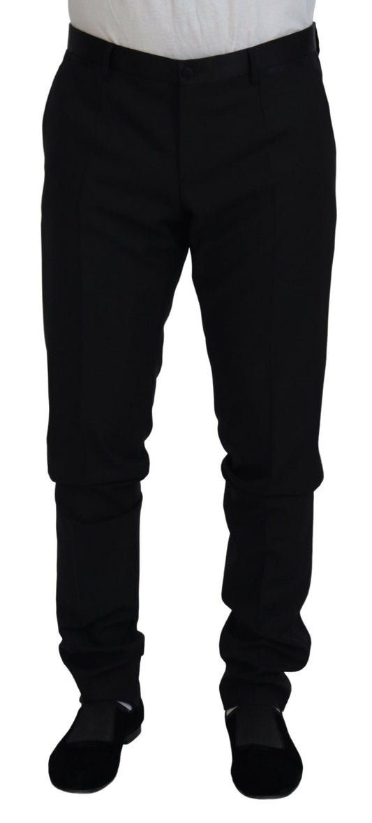 Dolce &amp; Gabbana Elegant black suit trousers made of virgin wool blend