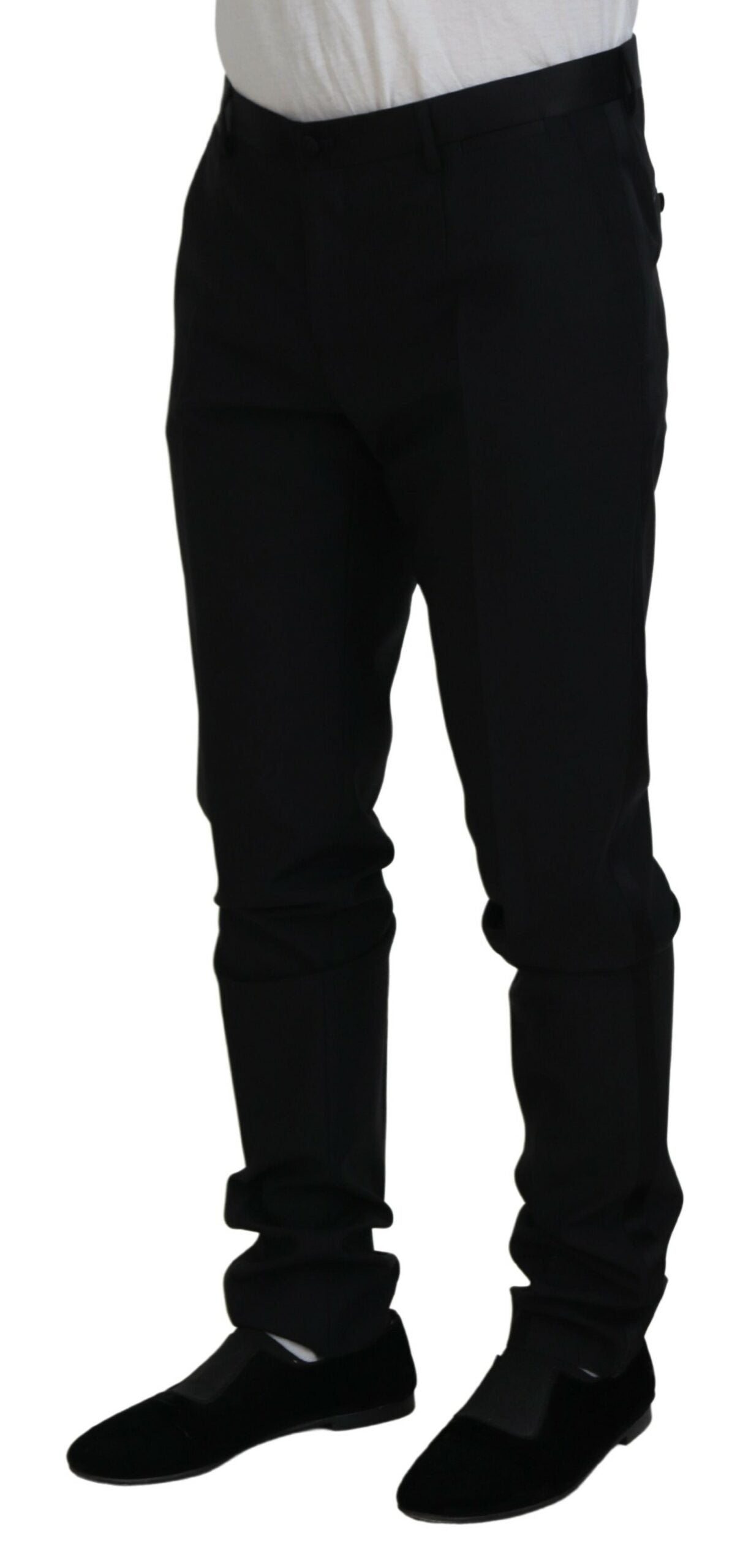 Dolce &amp; Gabbana Elegant black suit trousers made of virgin wool blend