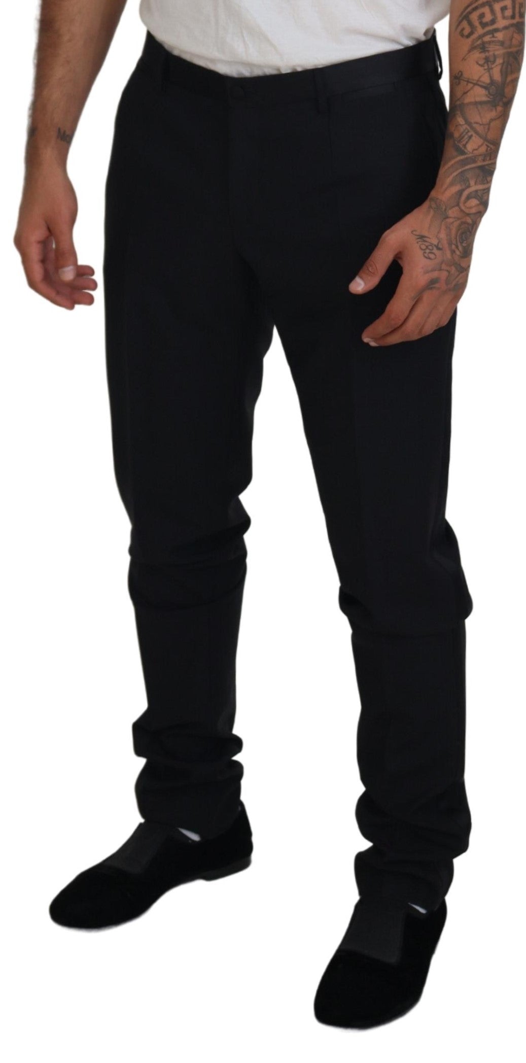 Dolce &amp; Gabbana Elegant black suit trousers made of virgin wool blend